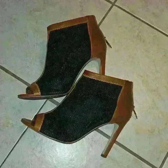 🌻Cole Haan Adella Mesh Leather Bootie Peep Toe 8.5 - Picture 6 of 6